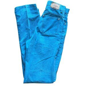 Vtg 90s Women's Teal Blue Panhandle Slim 6 Button Fly Jeans Size 5/6x37(26x37)